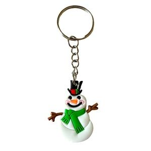 🔴 5 for $10 ONE Holiday Festive Christmas Snowman Ring Key Chain